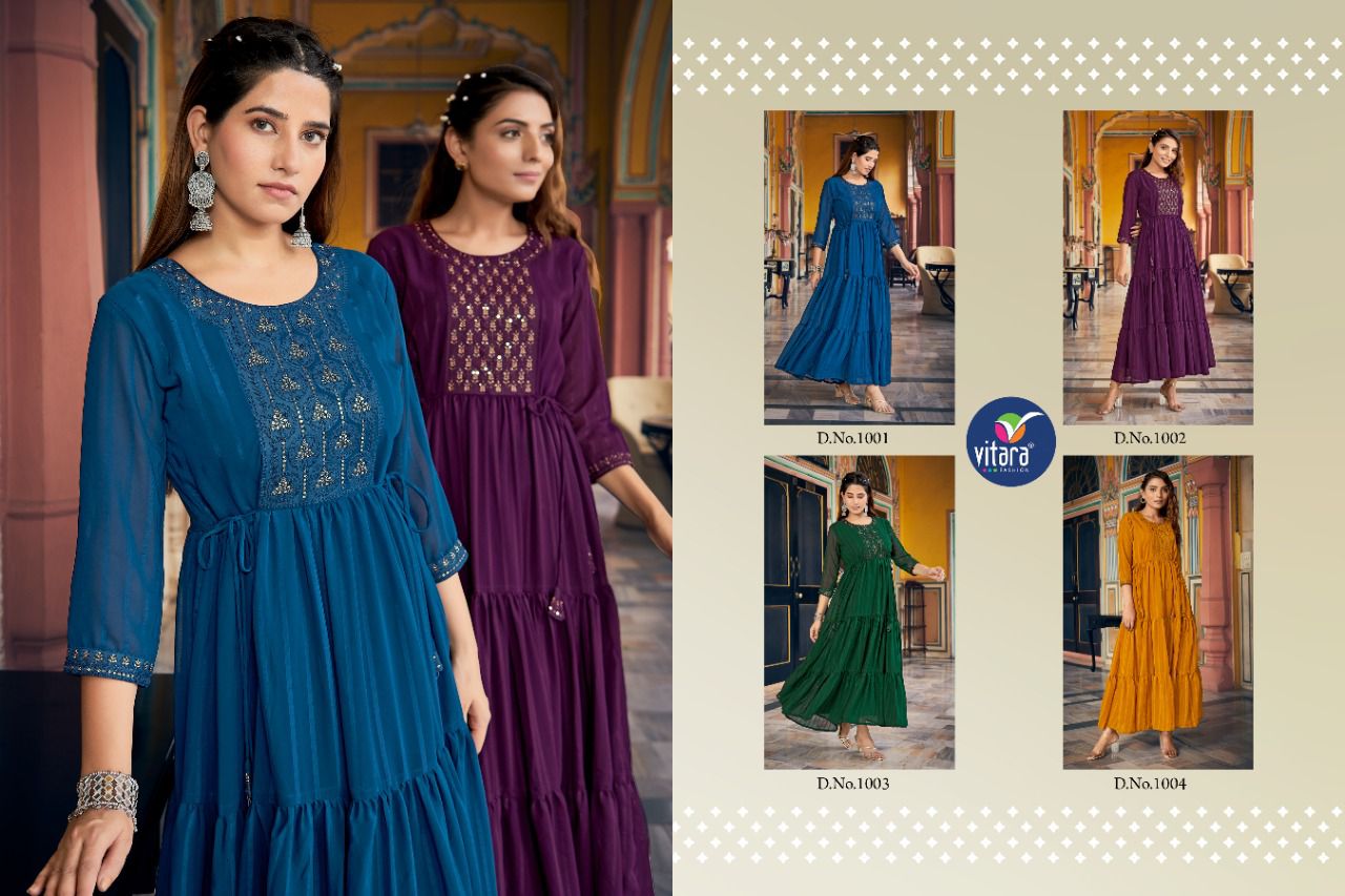 Vitara Occasion Pattern Fancy Long Designer Wholesale Kurti Collection